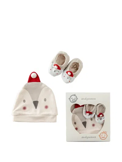 Andywawa Babies' Penguin Booties (set Of Two) In White