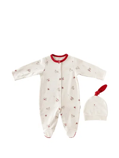 Andywawa Penguin-print Beanie Babygrow Set (set Of Two) In Neutral