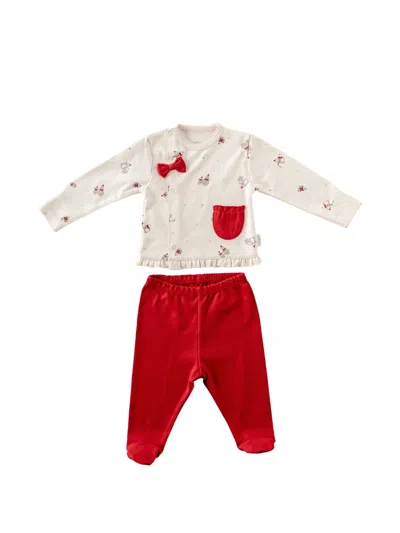 Andywawa Babies' Penguin-print Bow-detail Trousers Set (set Of Two) In Multi