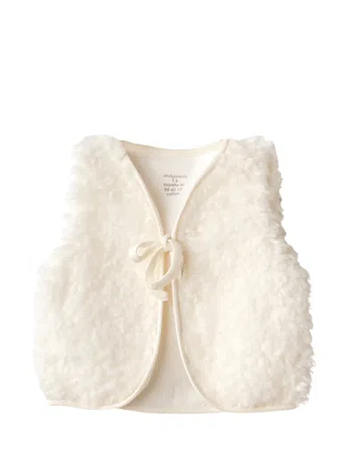 Andywawa Babies' Plush Tie-fastening Vest In Neutral