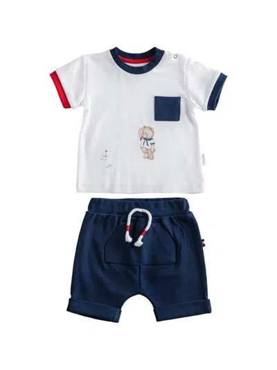 Andywawa Babies' Sailor Bear Short Set In White