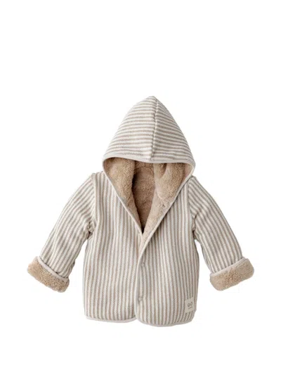 Andywawa Babies' Striped Hooded Jacket In Neutral