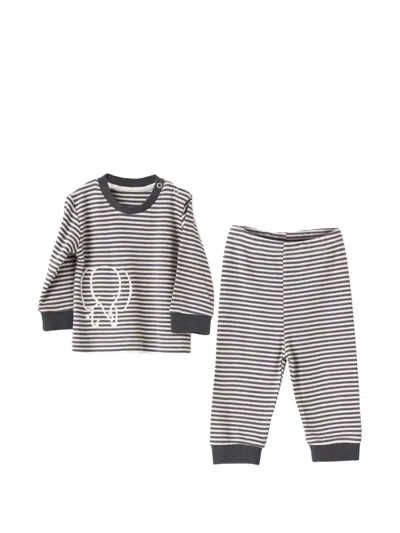 Andywawa Babies' Stripe-print Pajamas (set Of Two) In Gray