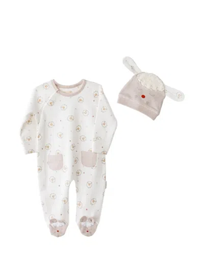 Andywawa Tinny's Sheep Patterned Babygrow Set In Neutral