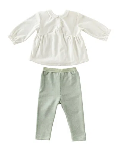Andywawa Velvet Ruffle Outfit In White