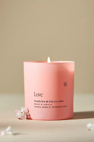 Anecdote Love Glass Candle In Pink