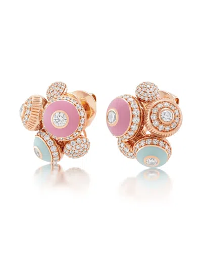 Aneka 18k Recycled Rose Gold Poetry In Motion Rhapsody Diamond Earrings