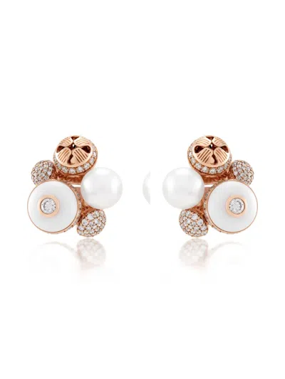 Aneka 18k Recycled Rose Gold Poetry In Motion Rhapsody Diamond Earrings