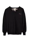 Anekke Sweater Black Sweater With Printed Back In Nero