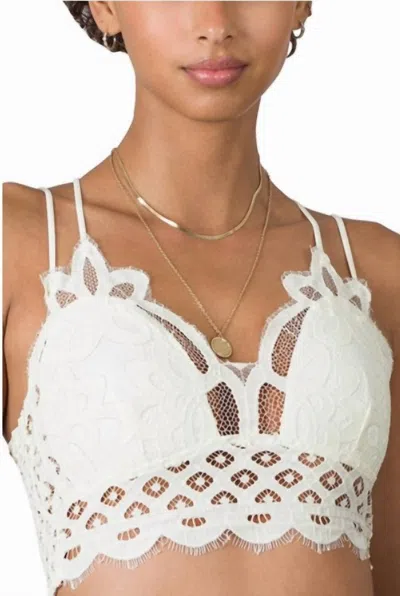 Anemone Crochet Lace Bralette With Bra Pads In White