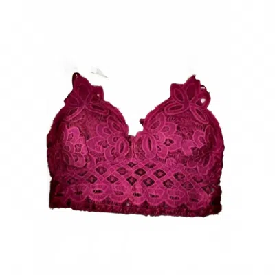 Anemone Women's Crochet Lace Bralette In Berry