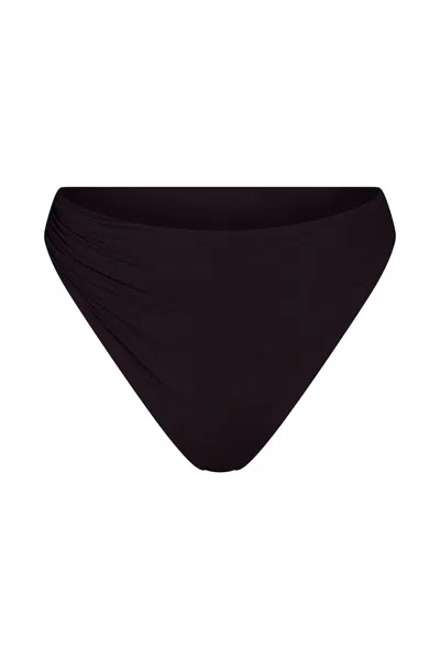 Anemos Archive Sale | Draped Asymmetric Midi Bikini Bottom In Black