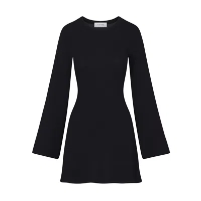 Anemos Bell Sleeve Knit Minidress In Black