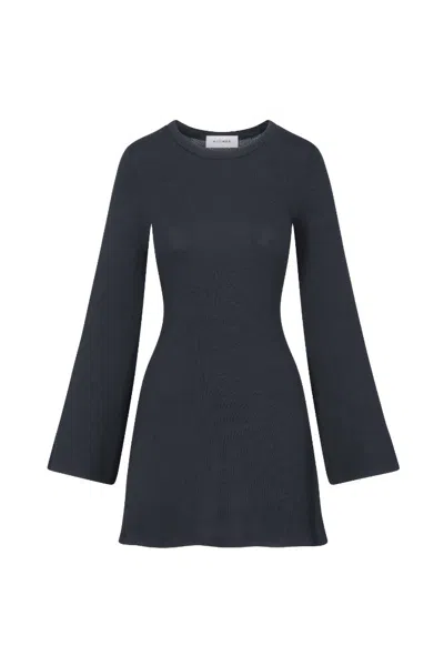 Anemos Bell Sleeve Mini Dress In Tencel Knit In Blue