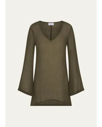 Anemos Bell Sleeve Tunic Coverup In Cypress Gr