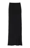Anemos Bias-cut Cupro Jersey Maxi Skirt In Black