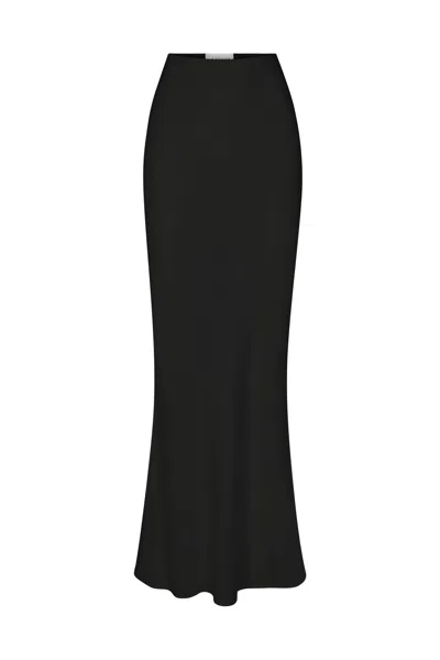 Anemos Bias-cut Maxi Skirt In Stretch Twill In Black