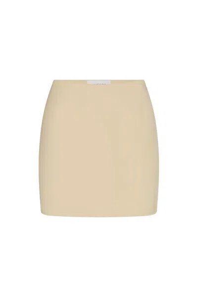Anemos Bias-cut Mini Skirt In Fluid Stretch Sateen In Neutral