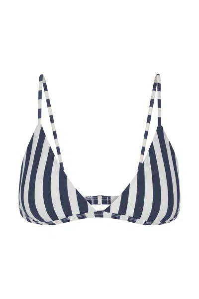 ANEMOS CLASSIC TRIANGLE BIKINI TOP IN MARINE VERTICAL STRIPES