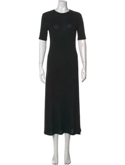 Pre-owned Anemos Crew Neck Long Dress In Black