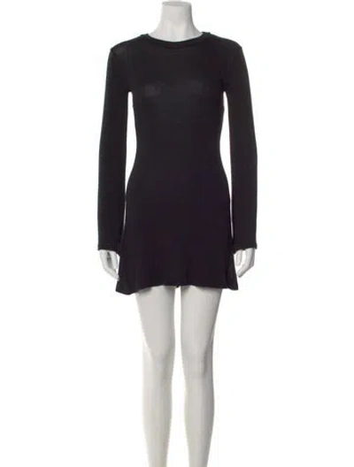 Pre-owned Anemos Crew Neck Mini Dress In Black