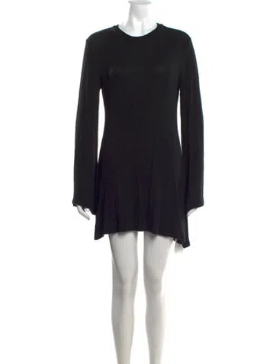 Pre-owned Anemos Crew Neck Mini Dress In Black