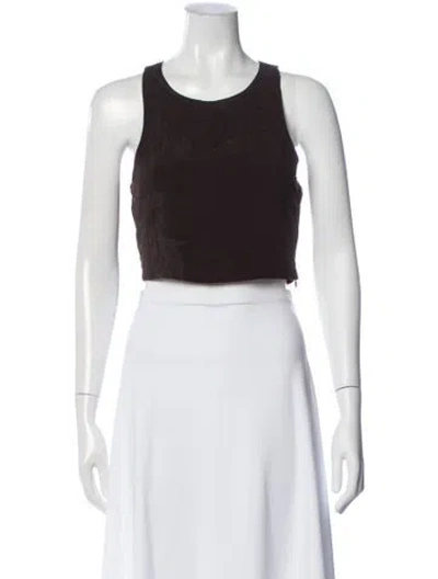 Pre-owned Anemos Crew Neck Sleeveless Crop Top In Brown