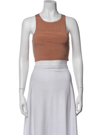 Pre-owned Anemos Crew Neck Sleeveless Crop Top In Brown