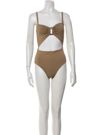 Pre-owned Anemos Cutout Accent One-piece W/ Tags In Neutrals
