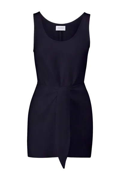 Anemos D.k. Mini Dress In Linen Cupro In Navy