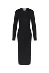 Anemos Draped Midi Dress In Stretch Modal Jersey Knit In Black