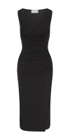 Anemos Draped Wrap Effect Midi Dress In Cupro Jersey