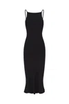 Anemos Gisele Bias Cut Dress In Stretch Twill In Black