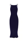 Anemos Gisele Bias Cut Dress In Stretch Twill In Marine