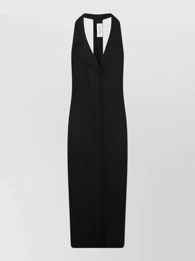 Anemos Halter Neck Sleeveless Midi Length Dress In Black
