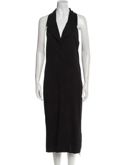 Pre-owned Anemos Halterneck Midi Length Dress In Black