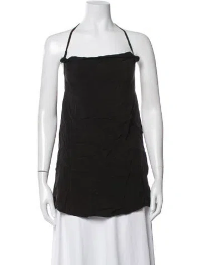 Pre-owned Anemos Halterneck Sleeveless Top In Black