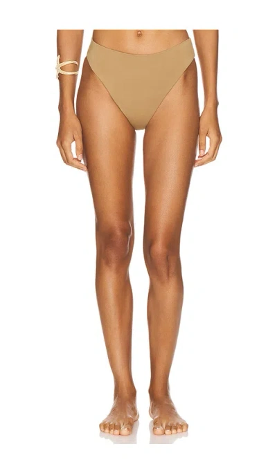 Anemos The Midi High-cut Bikini Bottom In Sandstone
