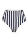 Anemos High-waist Bikini Bottom In Marine Vertical Stripes