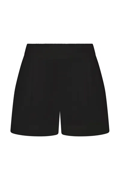 Anemos High-waist Short Short In Stretch Cotton In Black