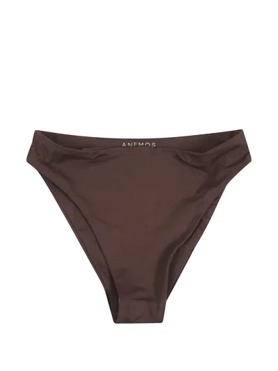 Anemos High-waisted Bikini Bottoms In Brown