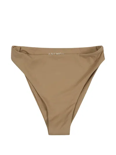 Anemos High-waisted Bikini Bottoms In Brown