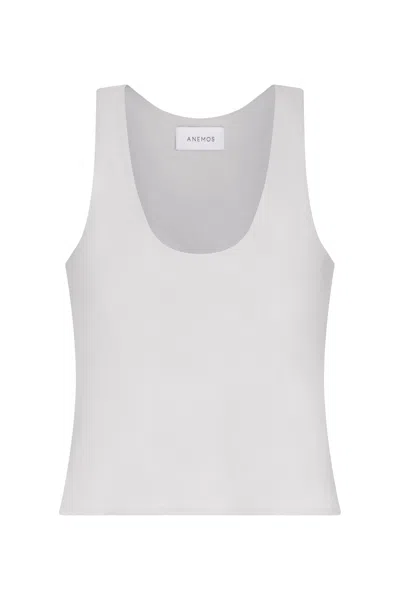 Anemos Hume Tank Top In Stretch Cotton In Gray