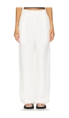 Anemos The Keaton Wide Leg Pant In Linen Cupro In White