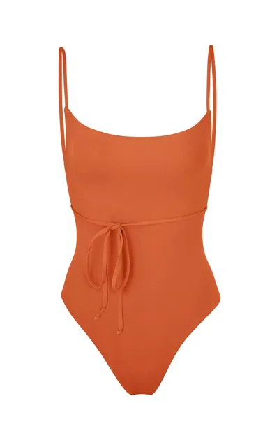 Anemos K.m. Tie One-piece In Vintage Orange