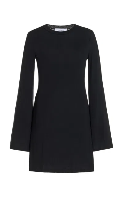 Anemos Bell Sleeve Mini Dress In Modal Knit In Black