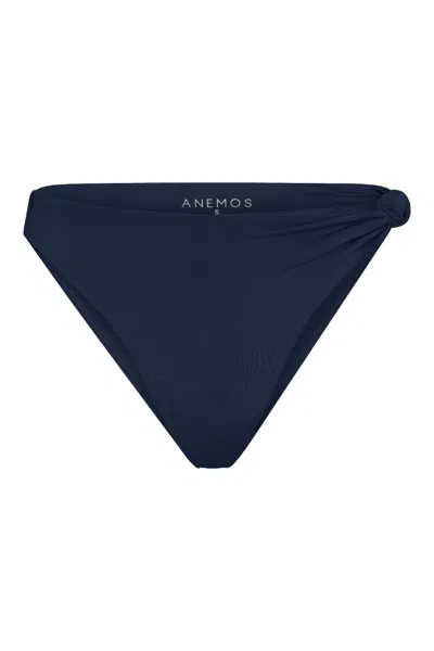 Anemos Knot Asymmetric Midi Bikini Bottom In Blue