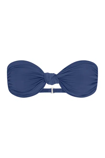 Anemos Knot Bandeau Bikini Top In Blue
