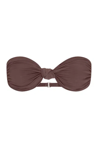 Anemos Knot Bandeau Bikini Top In Brown