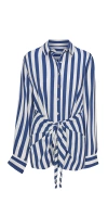 Anemos L.a. Button-down Wrap Mini Dress Striped